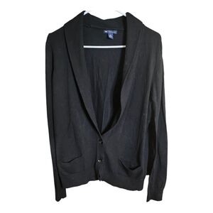 Gap Black lightweight  Cardigan 3 button front  Size L